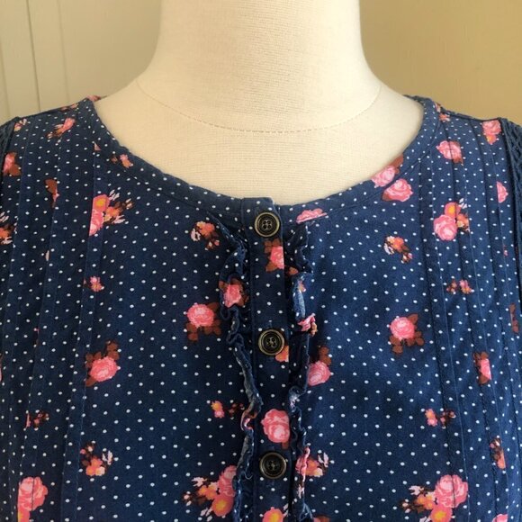Matilda Jane Prairie Peplum Floral Top Long Sleeve Medium - Picture 5 of 7